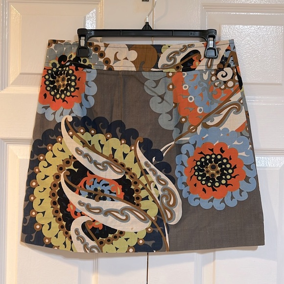 J. Crew-98% Cotton-Mod Print Mini Skirt-Sz 6 - Picture 2 of 5